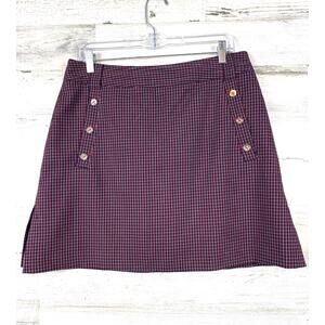Sport Haley Womens 10 Red Blue Plaid Athletic Golf Tennis Mini Skort Sport